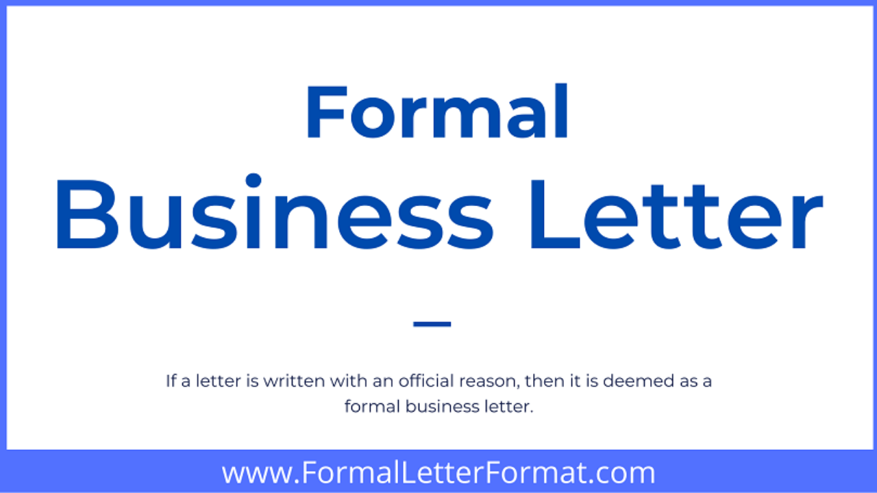 What Is Business Letter Format Look Like