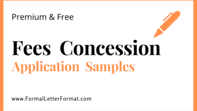 Photo of Fee Concession Application Sample by Parents