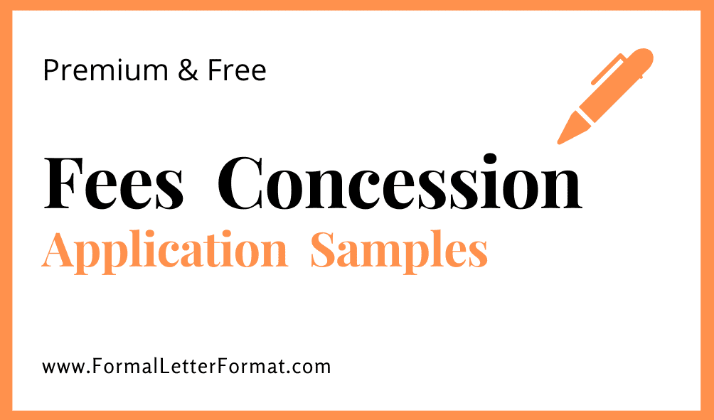 Fee Concession Application Sample by Parents